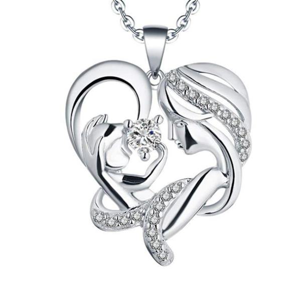I hennes armer Halskjede Hjerteformet anheng Smykke Charm Keepsake Meningsfull gave til mor