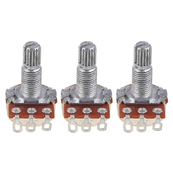 3st B250k Potentiometer Splined Pot Elgitarr Bas Effekt Förstärkare Ton Volym