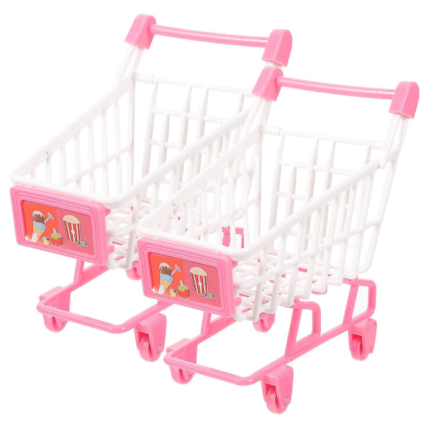 2st Kundvagn Leksaker Barn Livsmedelsvagn Leksak Simuleringsvagn Leksak Toddler Låtsaslekleksaker