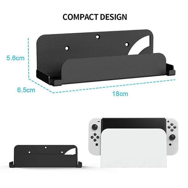 Pelikonsolin seinäteline Switch/Switch OLED -konsoleille Black