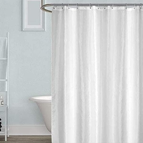 Enkel vit duschdraperi - 180 x 220 cm - Extra lång Styv