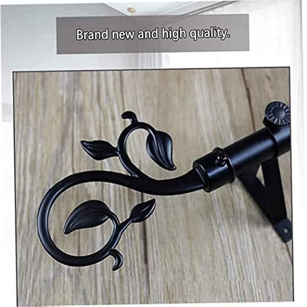 4 stk. Gardin Dekorative Ender Hoveder Hætter Stang Kits Sort Gardinstang Sort black