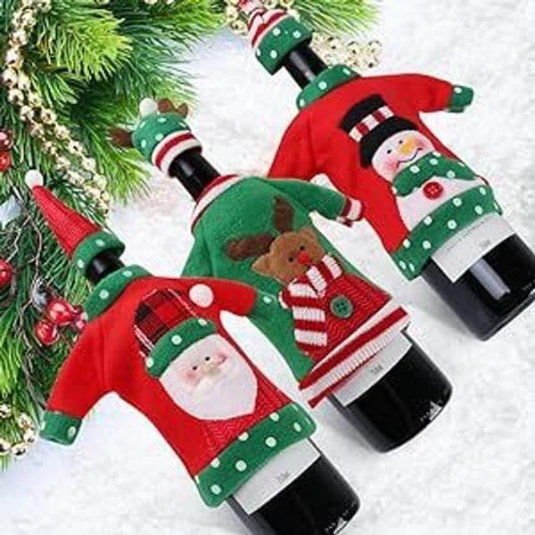 3-pack fula jultröjor vinflaskfodral, jultröjor för vinflaskor