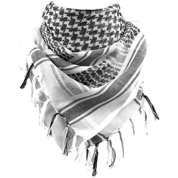 Scarf/huvudduk, Pali Scarf Taktisk Scarf Arabian Desert Scarves Unisex triangelscarf, 110 * 110 cm, Vit, One Size