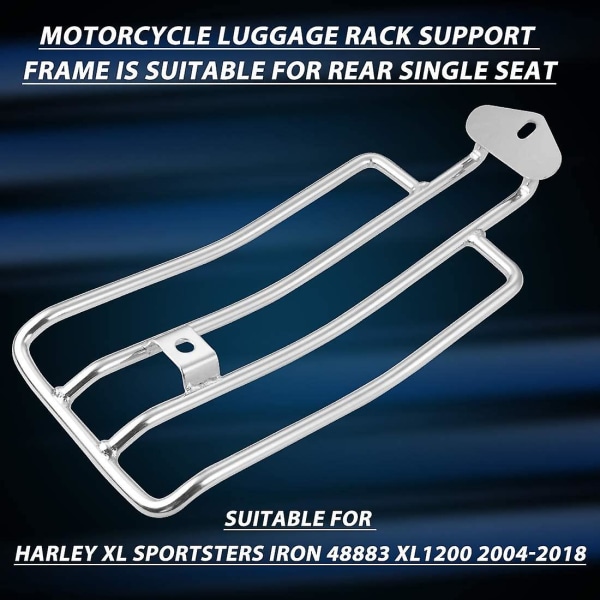 Motorcykel Bagagehållare Bakre Solo Säte Hylla 280mm (11\") Silver Passar Harley Xl Sportster 883 Xl1200 1985-2003