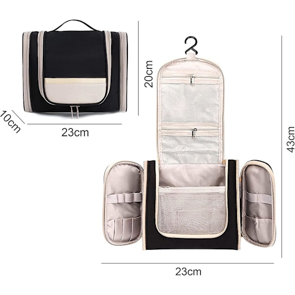 Toiletry Bag For Hanging, Large Cosmetic Bag Toiletry Wash Bag With Hooks For Women And Men