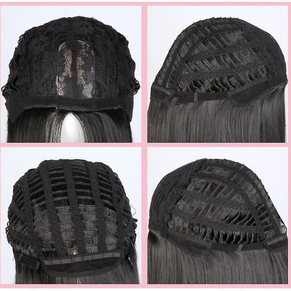 Kvinnor Ombre Highlights Rosa Kort Bob Vågig Hår Peruk Cosplay Syntetiska Full Peruker