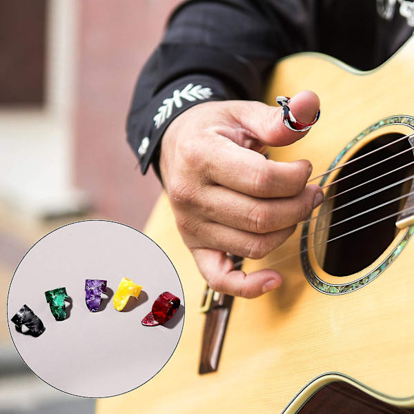 15 st plektrum ring tumfingerplektrum i rostfritt stål för akustisk gitarr Ban
