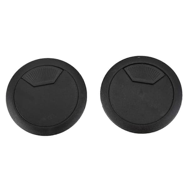 4 stk. 50 mm diameter skrivebordsledning ledningskabel grommets hul dækning sort Silver Tone