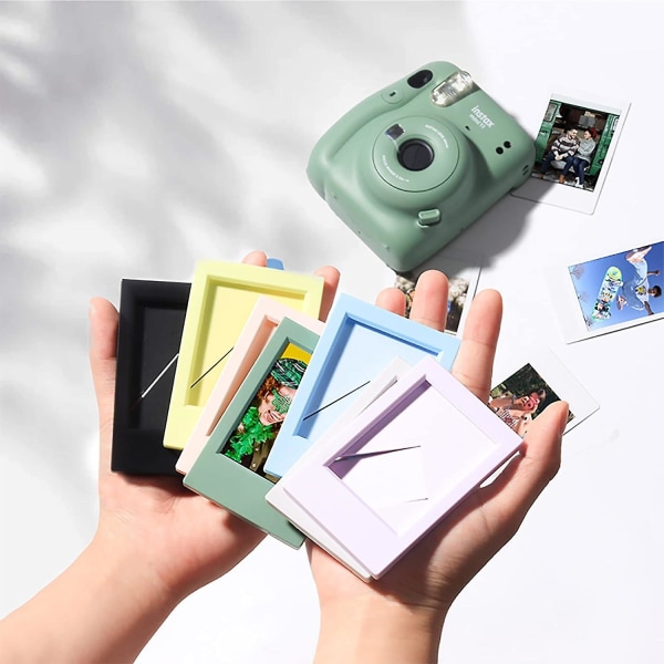 (7 pak) 3 tommer Mini Polaroid Billedramme - Billedrammesæt til Polaroid og Instax Mini Evo/12/11/9/8/7+ Film - Billedramme til bordpladeindretning