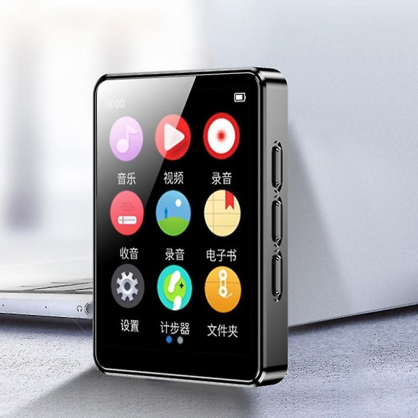 Bærbar Mp3-spiller Bluetooth 5.0 musikkstereohøyttaler Mini Mp4-videoavspilling med LED-skjerm Fm-radioopptak Black
