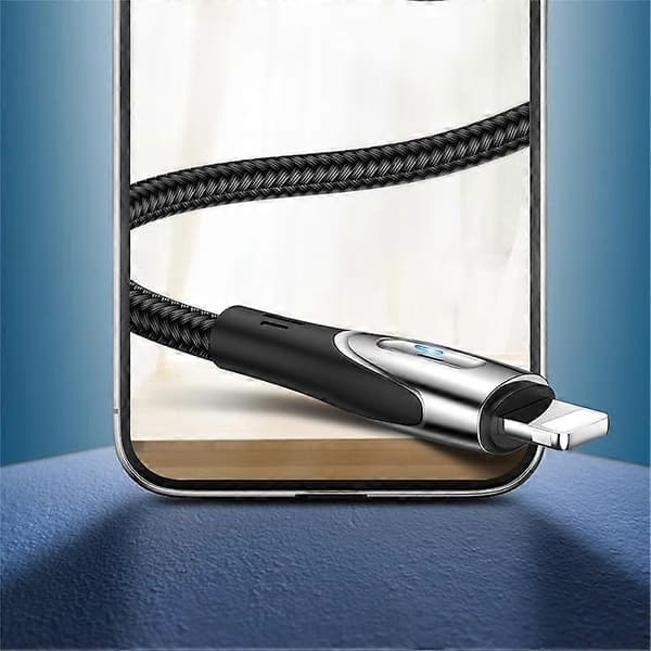 iPhone USB-A - Salamannopea latauskaapeli Sharp Series 1,2m musta