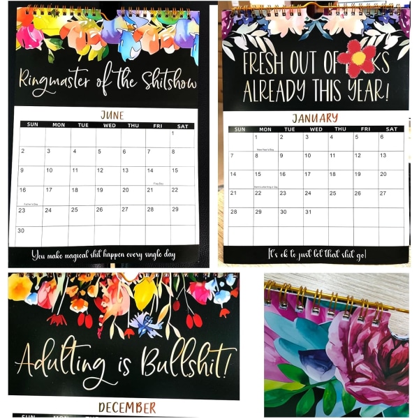 2024 hauska kuukausittainen seinäkalenteri | Kalenteri 2024 väsyneille naisille | Hauskoja lahjoja naisille 2024 uk