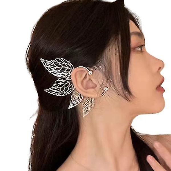 Elf Ear Cuffs Fairy Clip On Örhängen Wing Cuff Wrap Örhänge silver
