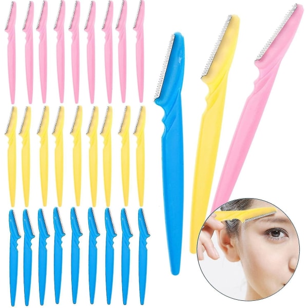 Kvinnors Rakhyvlar Rakappar Ögonbrynsformare Ögonbryn Trimmers Verktyg 30st Pink, blue, yellow each 10pcs 30pcs