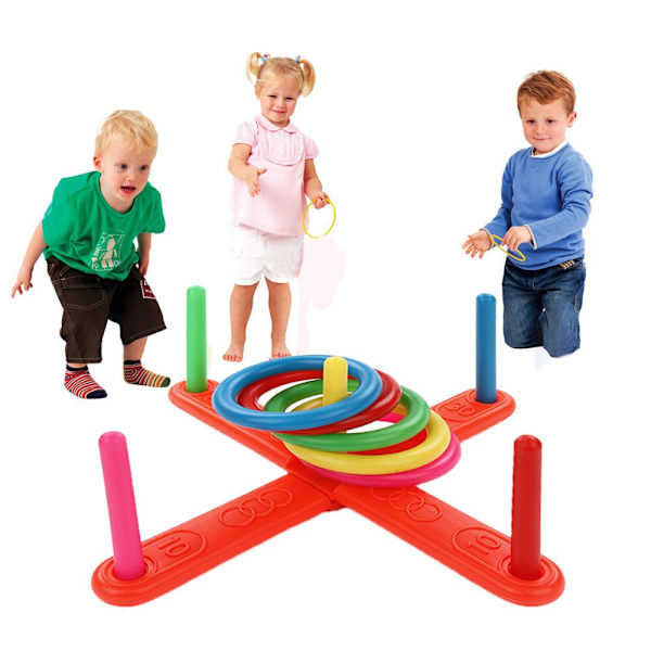 Hoop Ring Toss Plast Ring Toss Quoits Trädgårdsspel Pool Leksak Utomhus Kul Set NY