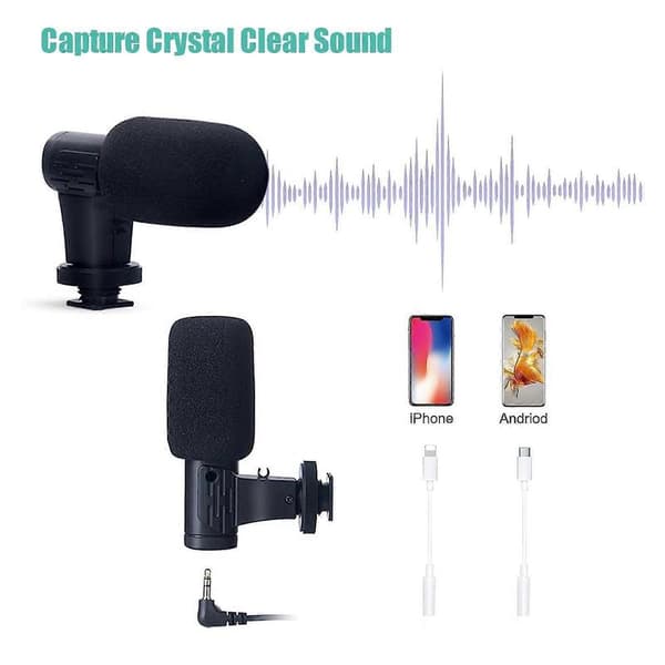 Smartphone Vlogging Kit til iPhone Android med Tripod Mini Mikrofon Startpakke Vlog kit til TikTok Live Stream Video YouTube