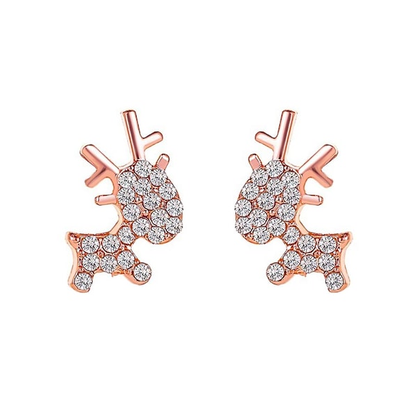 OuZhan Kvinnors Enkla Design Rhinestone Elk-formade Jul-stil Smycken Tillbehör White