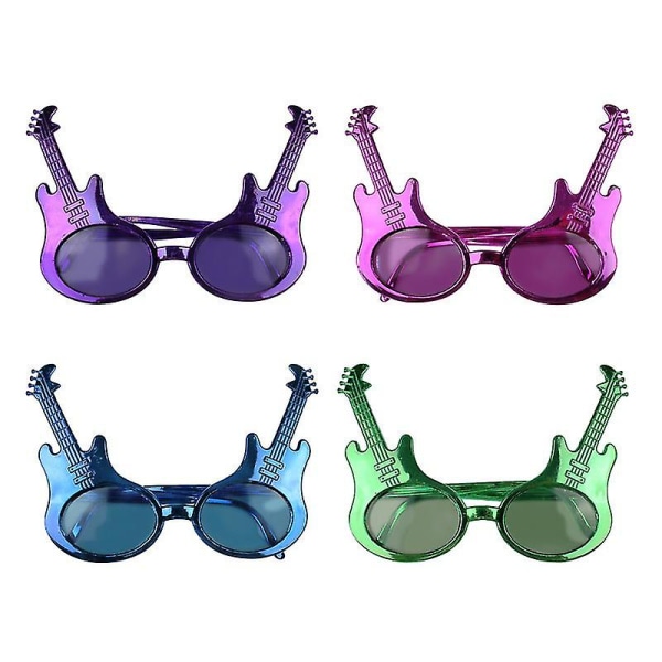 4pcs Halloween Electric Guitar Pattern Glasses Party Decoration Prop