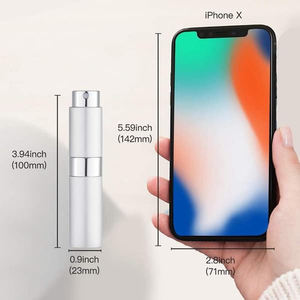 8ml Refillable Case Empty Spray Bottle, Perfume Dispenser, Perfume Bottle Spray Refill, Travel Spray (Silver)