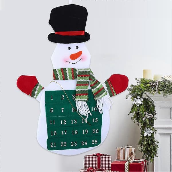 Snemand Julekalender Nedtælling Julepynt Ikke-vævede Stoflommer style2279