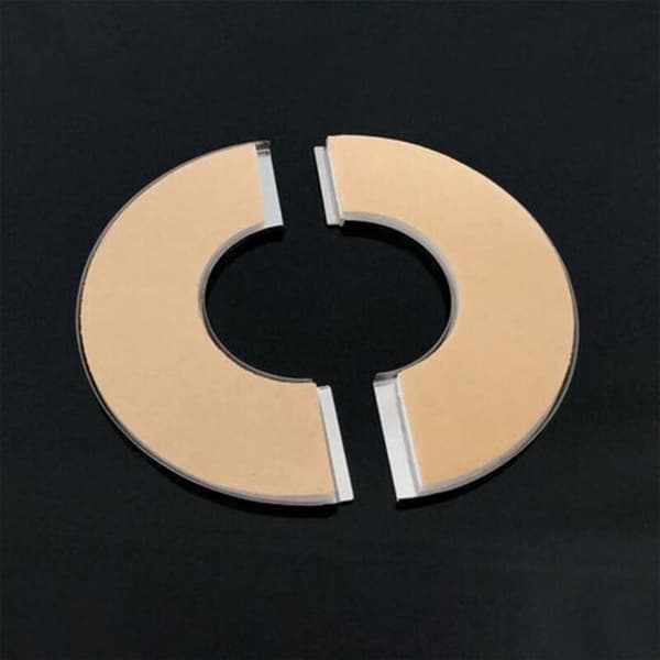 Sæt med 5 vægrosetter i rustfrit stål til rør med en diameter på 51mm/35mm/24mm, sølv Grey