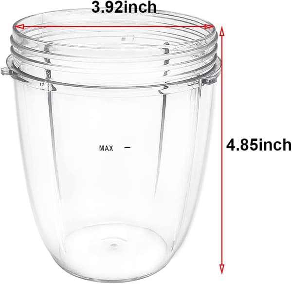 Erstatningskopper, kompatible med NutriBullet 600W og 900W blender (2 stk. 532 ml kopper)