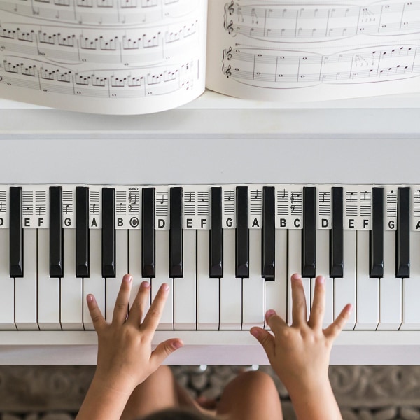 88 Key Piano Keyboard Notes Chart Nybegynner Finger Practice Guide Lærehjelp