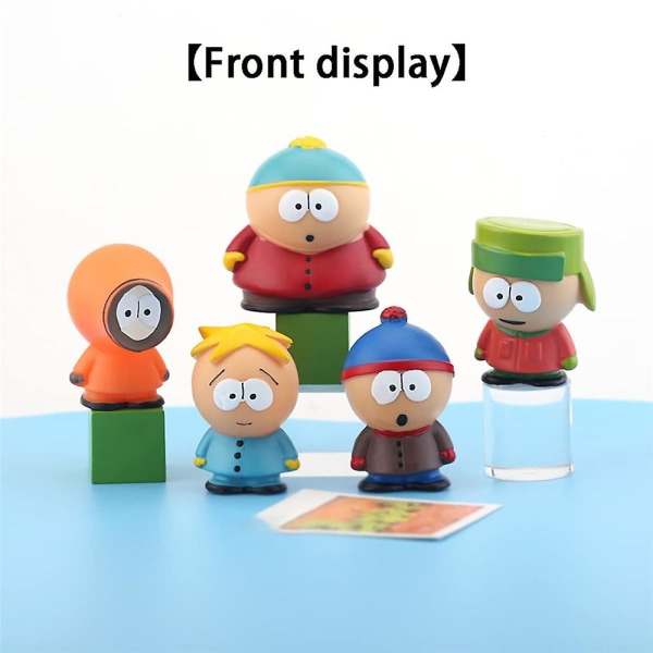 5 st/set South Park figur docka modell skrivbord bil prydnader dekor för barn leksaker