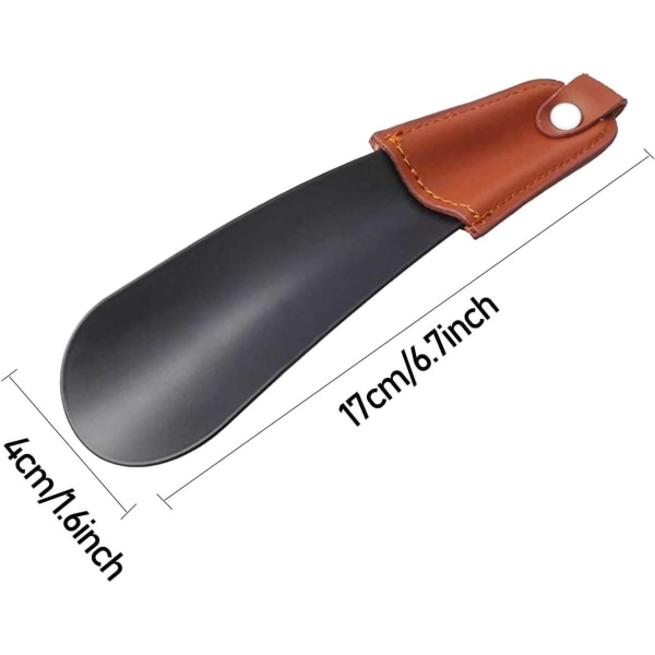 2 stk skohorn i metall, liten bærbar rustfritt stål skohorn, mini støvelhorn, kort skohorn, lat skohjelper, skotøytilbehør