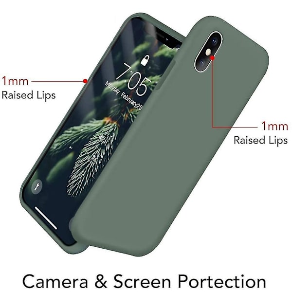 Kotelo  Yhteensopiva Iphone Xr -kotelo, nestemäinen silikonigeeli-puhelinkotelo, yhteensopiva Iphone Xr 6,1 tuuman iskunkestävä koko vartalo ohut pehmeä mikrokuitukangasvuori