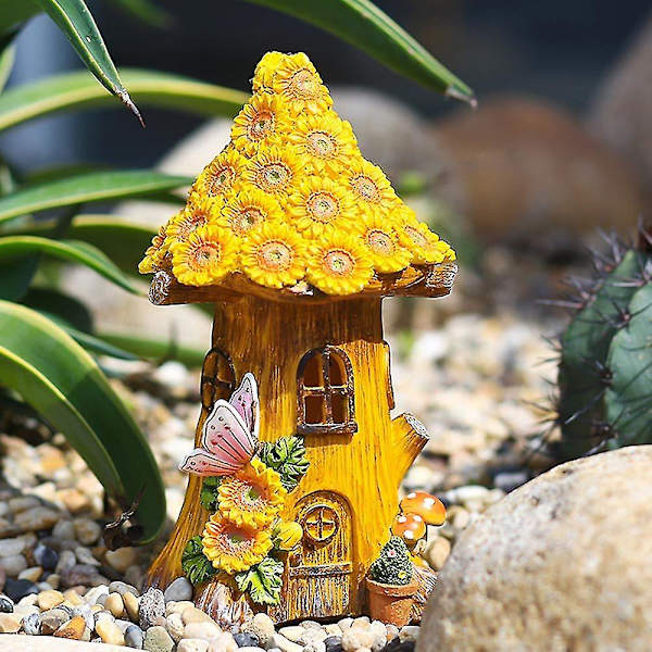 Solcells drivna miniatyr skulptur solrosor