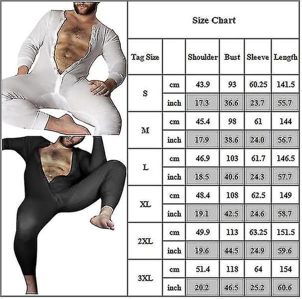Herre Heldragt Lange Johns Nat Pyjamas Black L