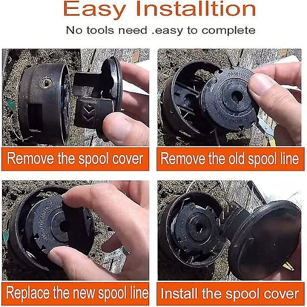 Linjespole til BOSCH EasyGrassCut 18 23 26 Art 23 26 Græs Trimmer Reservedele (BOSCH F016800569 / F16800385, 4 styk)-hy