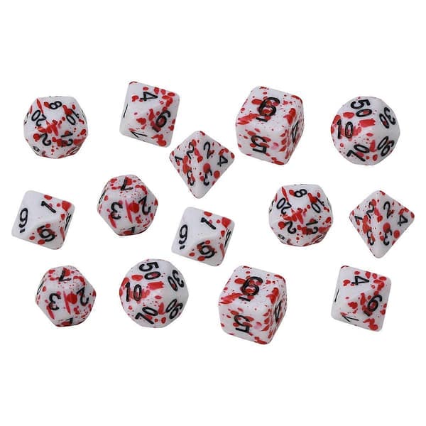 14 Blodstänk Tärningar för RPG DND Rollspel Tärningsspel