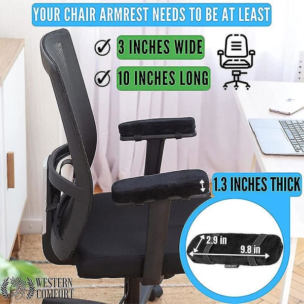 Wabjtam Thick Chair Armlensputer - Skrivebordsstol Armstøtter - For kontorstol - Spillestol Armstøtter - Sett med 2