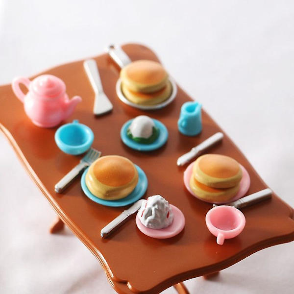 Miniatyr möbler leksak dockhus DIY dekoration tillbehör mini kök bröd frukost