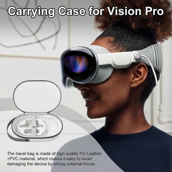 Hårt bärfodral för Apple Vision Pro VR-headset Bärbar Stötsäker Specialdesignad Förvaringsväska EVA Black