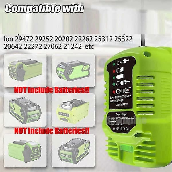 100-240V Smart Mini Hurtiglader for Greenworks 40V Litiumbatteri US-plugg
