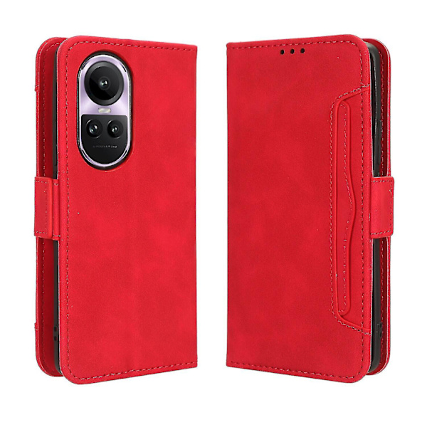 Etui til Oppo Reno 10 Pro 5g deksel justerbar avtakbar kortholder magnetisk lukking skinn lommebok kompatibel med Oppo Reno 10 Pro 5g deksel_fs Red