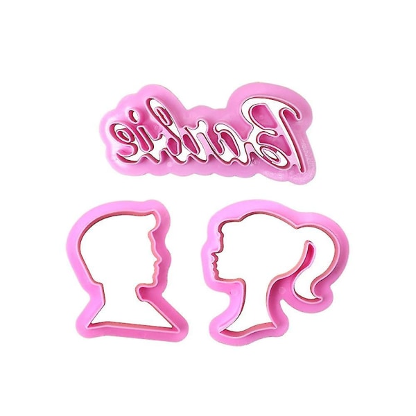Barbie Head Stamp Girls Cookie Cutter Sett 3d Printed Cake Sjokolade Fondant Mold Mold Kjøkkenverktøy 1Set