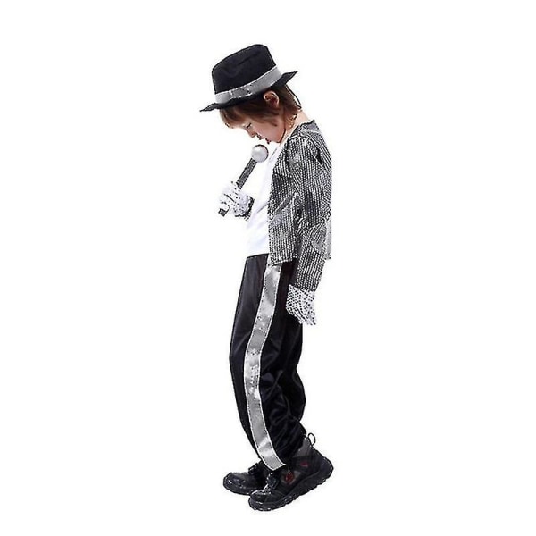 Barn Michael Jackson Cosplay Kostym Superstar Sångare Dansdräkter Purim Nyår Festklänning Pojkar Barn Fancy Dress D_ia
