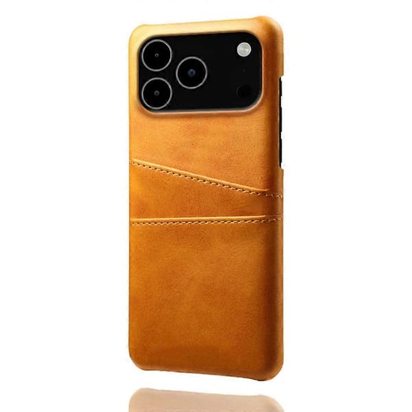 SKALO iPhone 17 Pro Max PU-Lær Kortholder Deksel - Lys Brun
