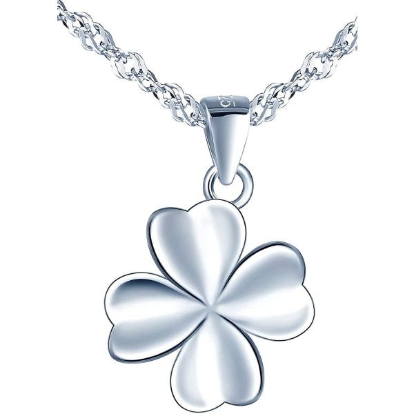 Lady's Acsergery Chain 925 Pounds Silver Clover Listed Lucky Necklace For Acsergery Grand Ma's Acsergery Woman