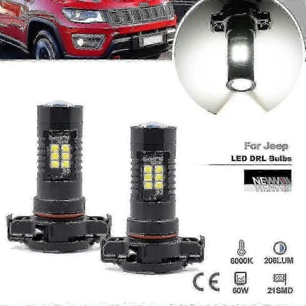 2x Canbus LED kørelys til Jeep Compass 2017-2021 PSX24W