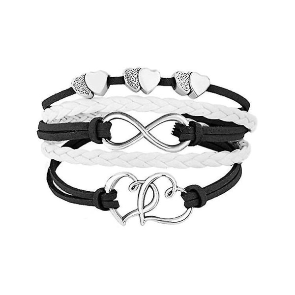 Nahkaiset rannekorut Tytöt Double Hearts Infinity Rope Ranneke Rannekorut Lahjat Type 10