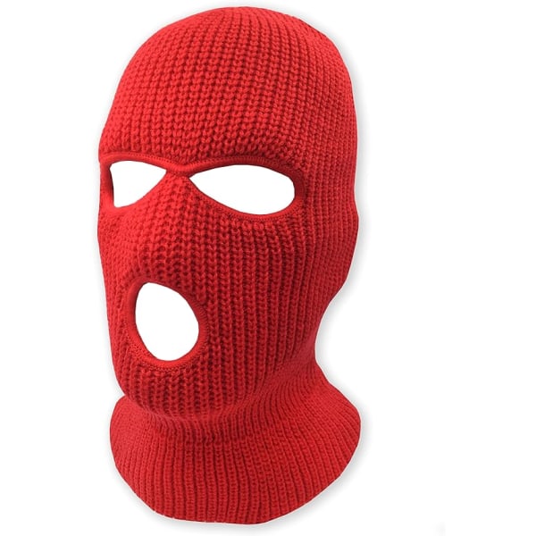 3-hulls strikket helmaske for skimaske vinter balaclava maske for utendørssport
