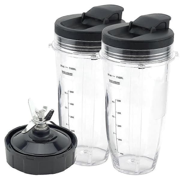 for Ninja, 2 24Oz kopper med To-Go, 7-finnet blad, for Ninja Auto IQ BlackClear