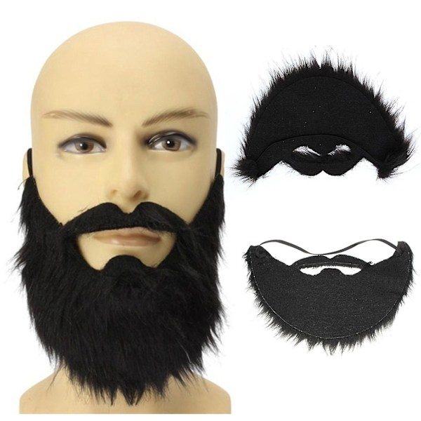 Fake Black Beard Elastic Halloween Party Prom Prop