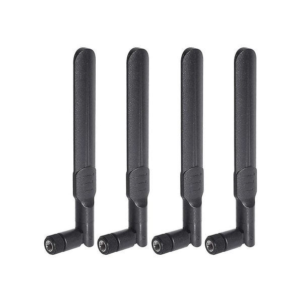 4 stk Dual Band Wifi-antenne 2,4ghz 5ghz 5,8ghz 8dbi Mimo Rp-sma hannantenne for Wifi-ruter ledning Black